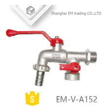 EM-V-A152 Nickle polissage mâle union laiton robinets à trois voies bibcock
